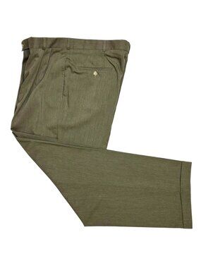 Slates By Dockers Olive Pleated Classic Fit Cuffed Dress‎ Pant